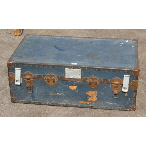 68 - A vintage metal lined trunk