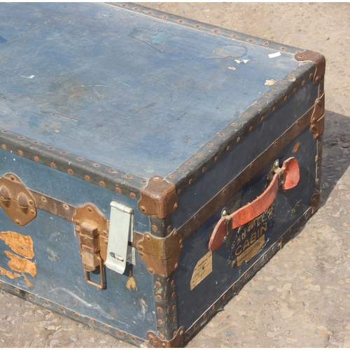 68 - A vintage metal lined trunk