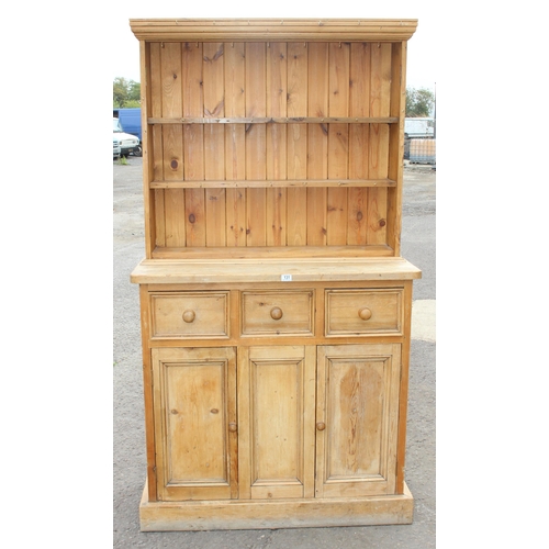 131 - Well proportioned vintage pine dresser with 3 drawers, approx H205 x W115 x D44 (cm)