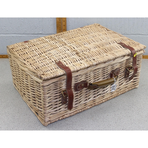 210 - wicker picnic hamper with contents