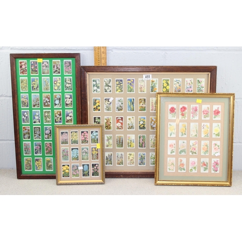 455 - 4 framed floral Wills cigarette card displays