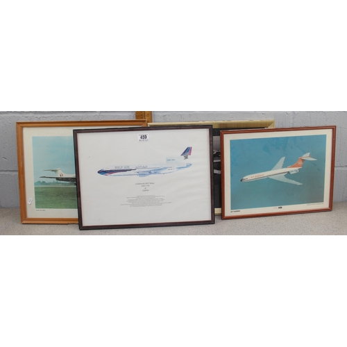 459 - 4 assorted vintage plane prints