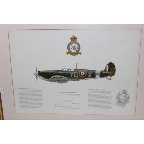 460 - 2 framed plane prints, both Spitfires