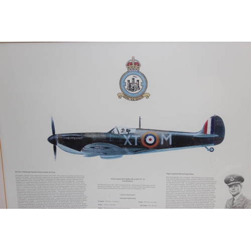 460 - 2 framed plane prints, both Spitfires