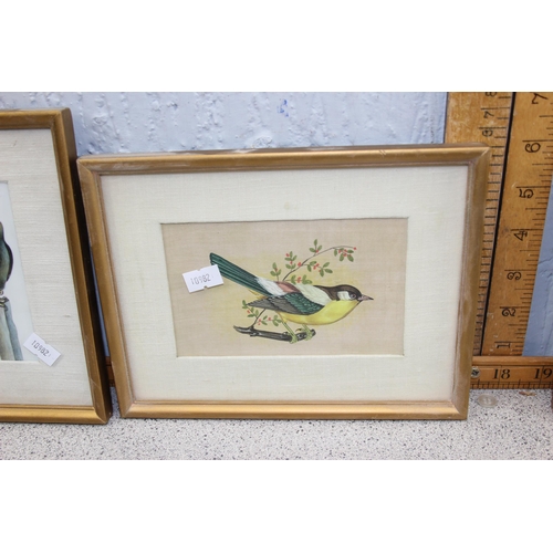 469 - 4 Indian Mughal style watercolours of birds, all with Bombay framing labels verso