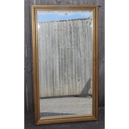 473 - Large gilt framed mirror approx. 130cm x 70cm