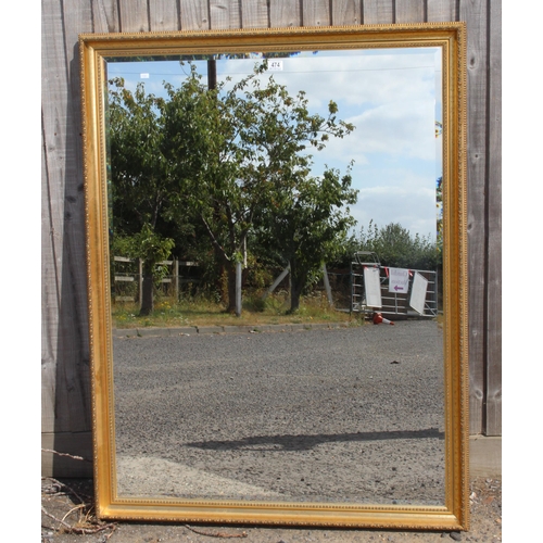 474 - Large gilt framed mirror approx. 130cm x 100cm