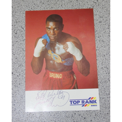 584 - Small qty of signed ephemera to inc Frank Bruno etc