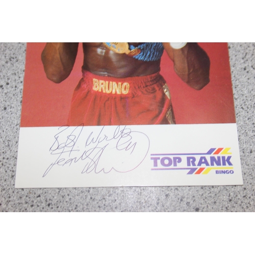 584 - Small qty of signed ephemera to inc Frank Bruno etc