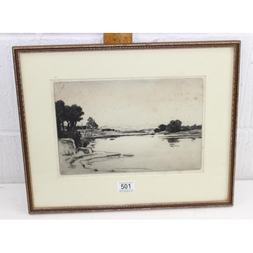 484 - Tom Maxwell, 'Ayrshire River', Scotland. Etching, Signed in pencil outside plate lower right