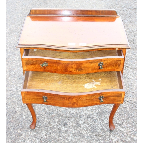 105 - A Queen Anne style walnut 2 drawer side table or low boy