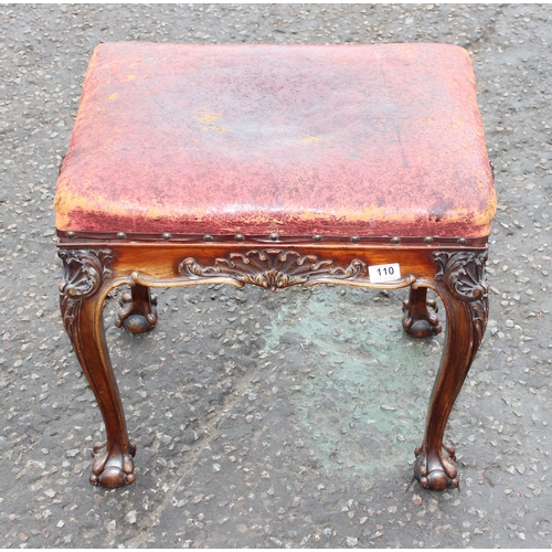 110 - A Victorian leather topped piano stool by S.J. Waring & Sons (laterly Waring & Gillow)