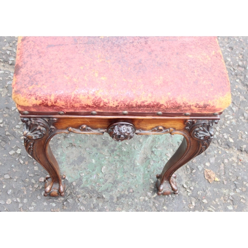 110 - A Victorian leather topped piano stool by S.J. Waring & Sons (laterly Waring & Gillow)