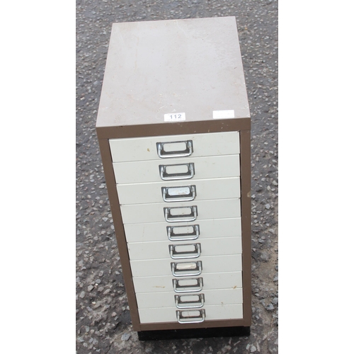 112 - Bisley style 10 drawer filing cabinet