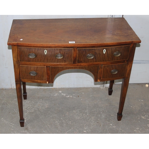 118 - Antique mahogany knee-hole desk with spade legs