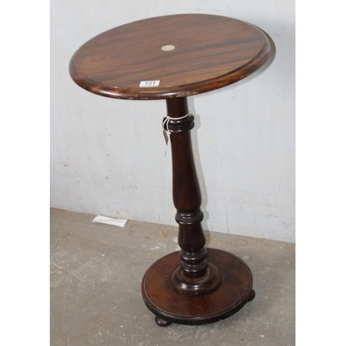 121 - 19th century mahogany circular pedestal table with mother-of-pearl inlay