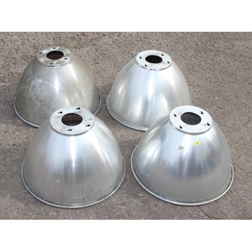 241 - 4 large aluminium industrial light shades