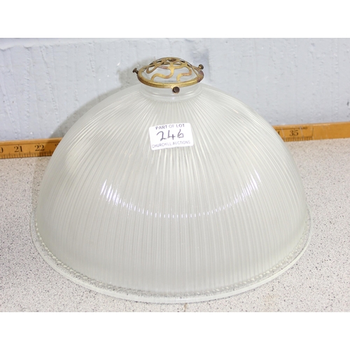 246 - Tiffany style lightshade and halophane lightshade (2)