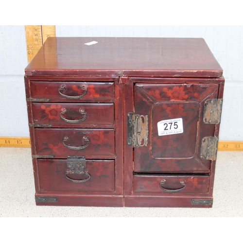 275 - Japanese lacquered 7 drawer table cabinet, likely early 20th century