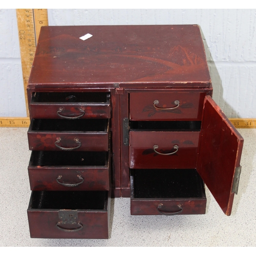 275 - Japanese lacquered 7 drawer table cabinet, likely early 20th century