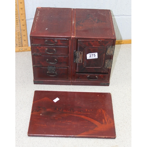 275 - Japanese lacquered 7 drawer table cabinet, likely early 20th century