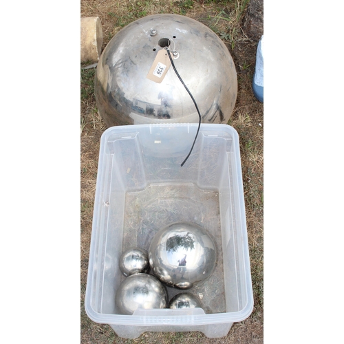 339 - Set of 4 graduated spherical water features