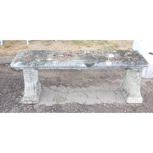 347 - Weathered concrete garden bench