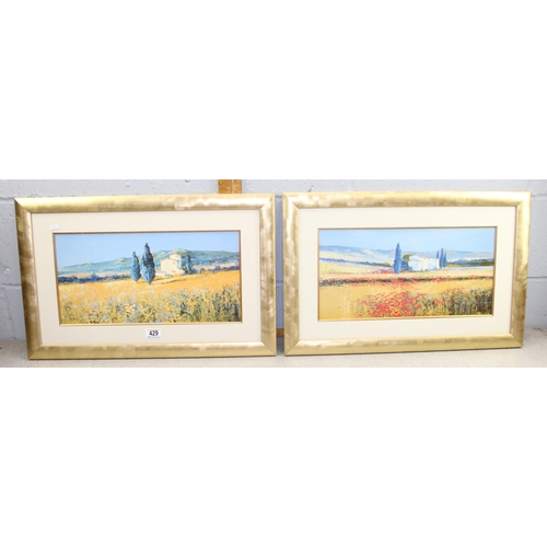 429 - Pair of Tuscan landscape prints by John Horswell