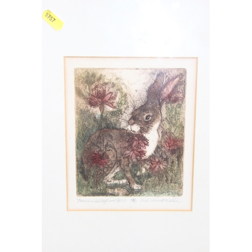 440 - Limited edition hand tinted print of geese signed and numbered by USA artist Caroline Garrett Webbe ... 