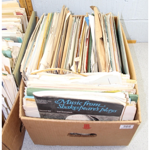 566 - 2 boxes of assorted sheet music, huge qty