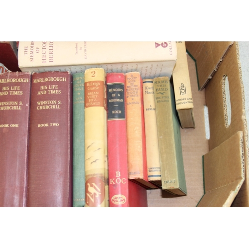 574 - Box of assorted vintage books to in Winston Churchill, Queen Victoria letters etc etc