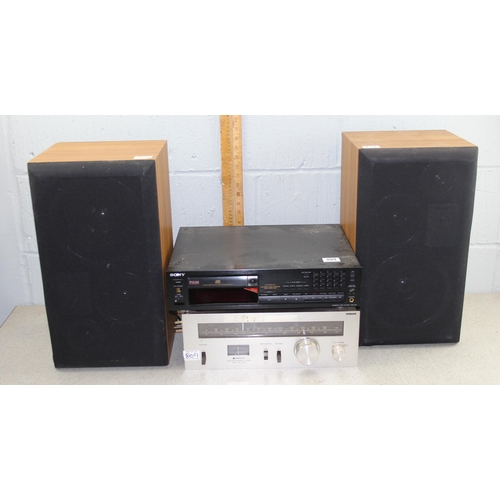 809 - A pair of SolaVox PR35 Mk II speakers, Sony CDP-991 & Sanyo FMT1001K (4)