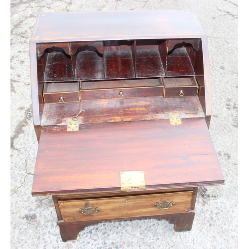 89 - A small 19th century mahogany 4 drawer bureau