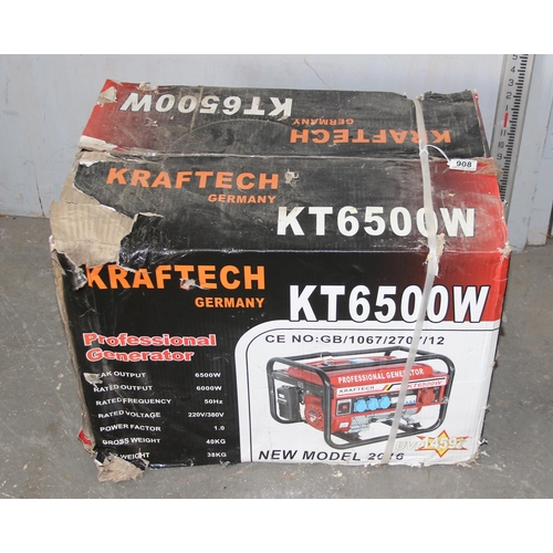 908 - Krafttech KT6500 generator, new in box