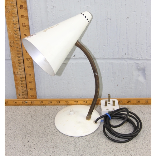 256 - A retro adjustable desk lamp, white finish