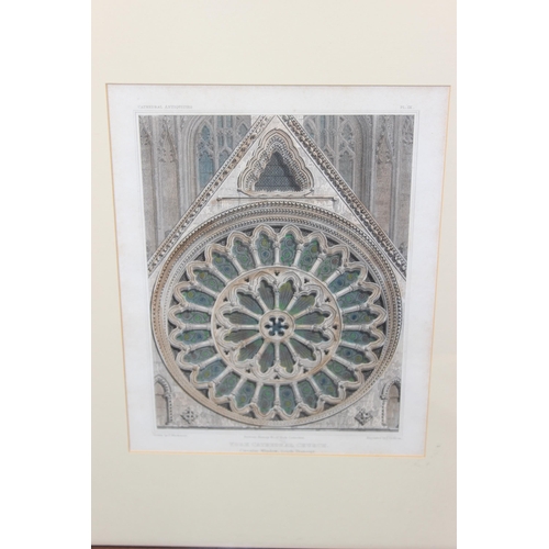 444 - Qty of antique and later framed engravings to inc one by Charles A. Barker, mainly Architectural