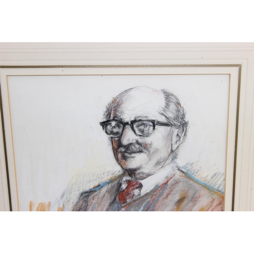 445 - An interesting pastel portrait of a gentleman, indistinctly signed but dated 1982, St Edmund Hall