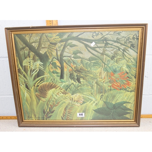 446 - After Henri Rousseau, Tiger in a Tropical Storm vintage framed print