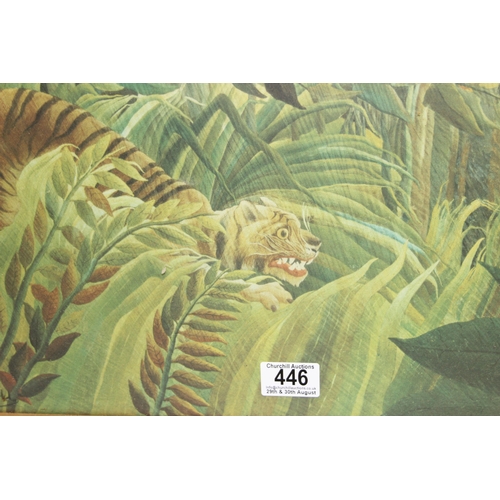 446 - After Henri Rousseau, Tiger in a Tropical Storm vintage framed print