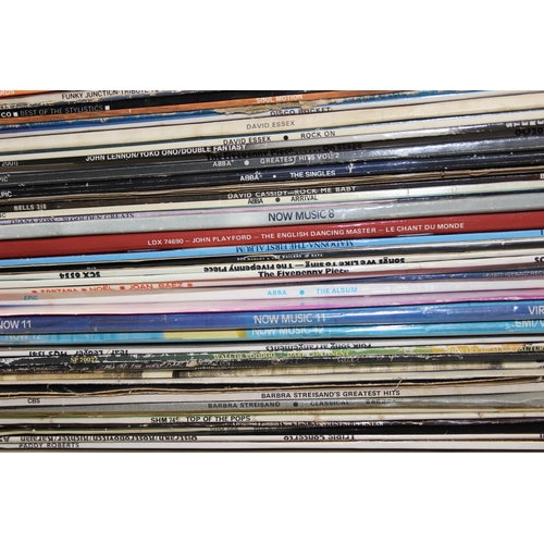 663 - A large qty of assorted records, mainly LP vinyl records to inc Police, Bee Gees, Madonna, etc etc a... 