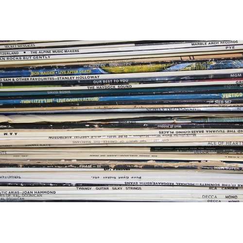 663 - A large qty of assorted records, mainly LP vinyl records to inc Police, Bee Gees, Madonna, etc etc a... 