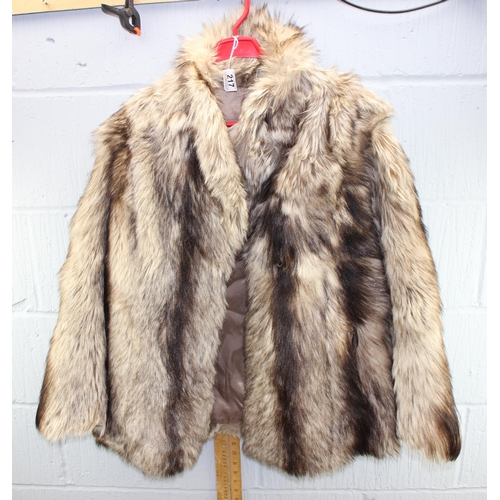 227 - Vintage fur jacket, possibly goat, made in Hong Kong