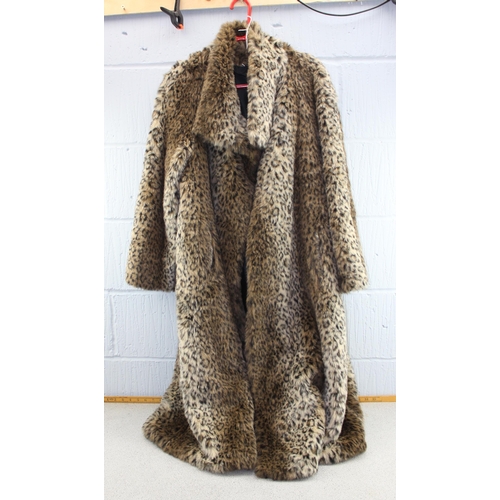 228 - A faux fur coat, Snow Leopard type finish, Debenhams