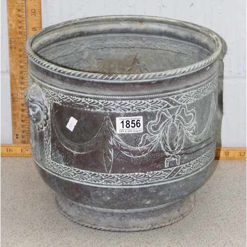 1856 - A large antique copper planter decorated with classical swags, likely early 20th century