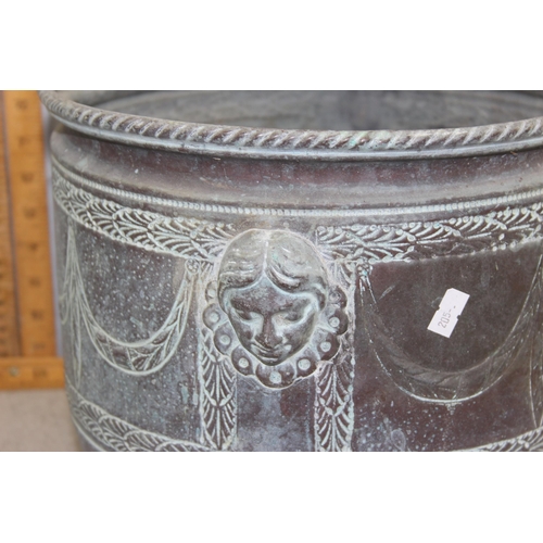 1856 - A large antique copper planter decorated with classical swags, likely early 20th century