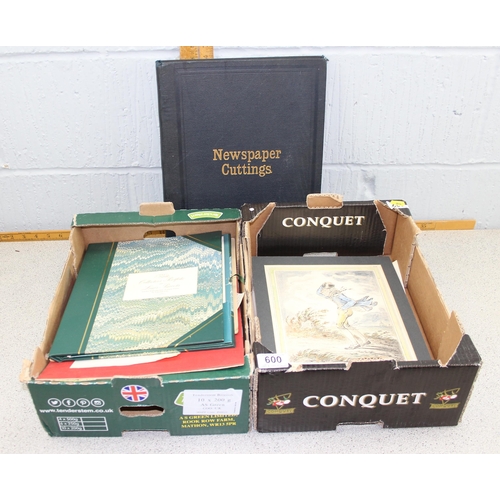 600 - 2 boxes of mixed antique and later ephemera