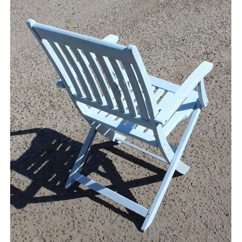 327 - 4 painted folding wooden garden chairs