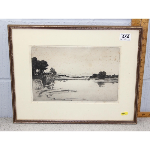 484 - Tom Maxwell, 'Ayrshire River', Scotland. Etching, Signed in pencil outside plate lower right