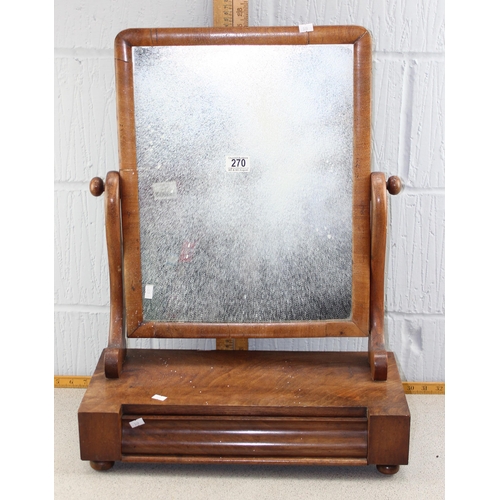 283 - A Victorian mahogany table top mirror on stand