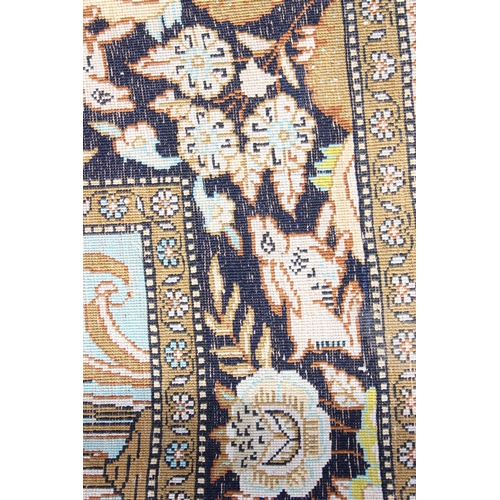 210a - A Persian silk Ghom rug, approximately 150cm x 100cm, extremely finely woven decorated with a 